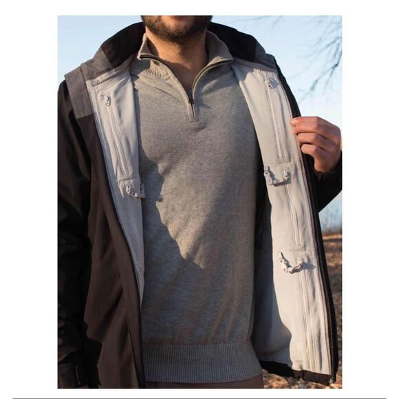 Clothing Arts Men’s Charcoal Grey Cubed Travel Waterproof Windproof Lightweight - Picture 11 of 16